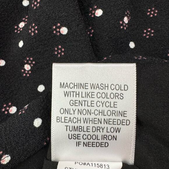 41 Hawthorn Black Pleated Keyhole Sleeveless Mini Dress Womens M Pink/White Dot - Picture 14 of 14